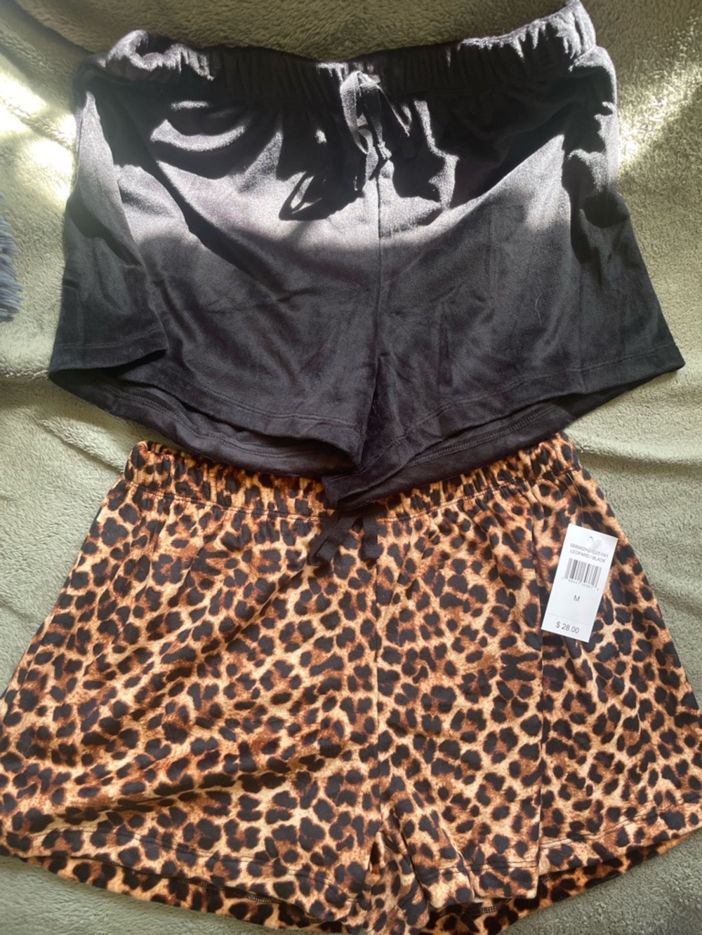 Rene Rofe Black & Leopard Print Sleep Shorts Set